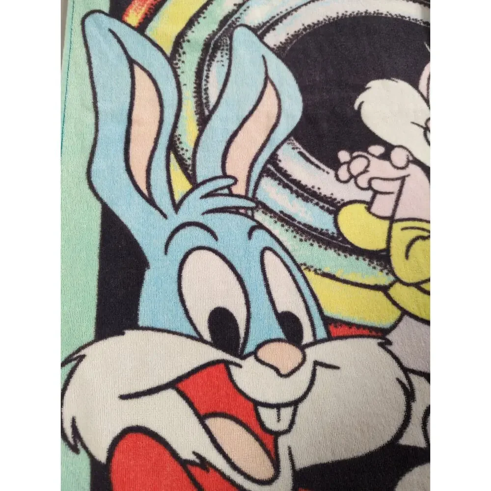 Vintage Tiny Toon Adventures Towel Looney Tunes 90s All Cotton Franco RARE